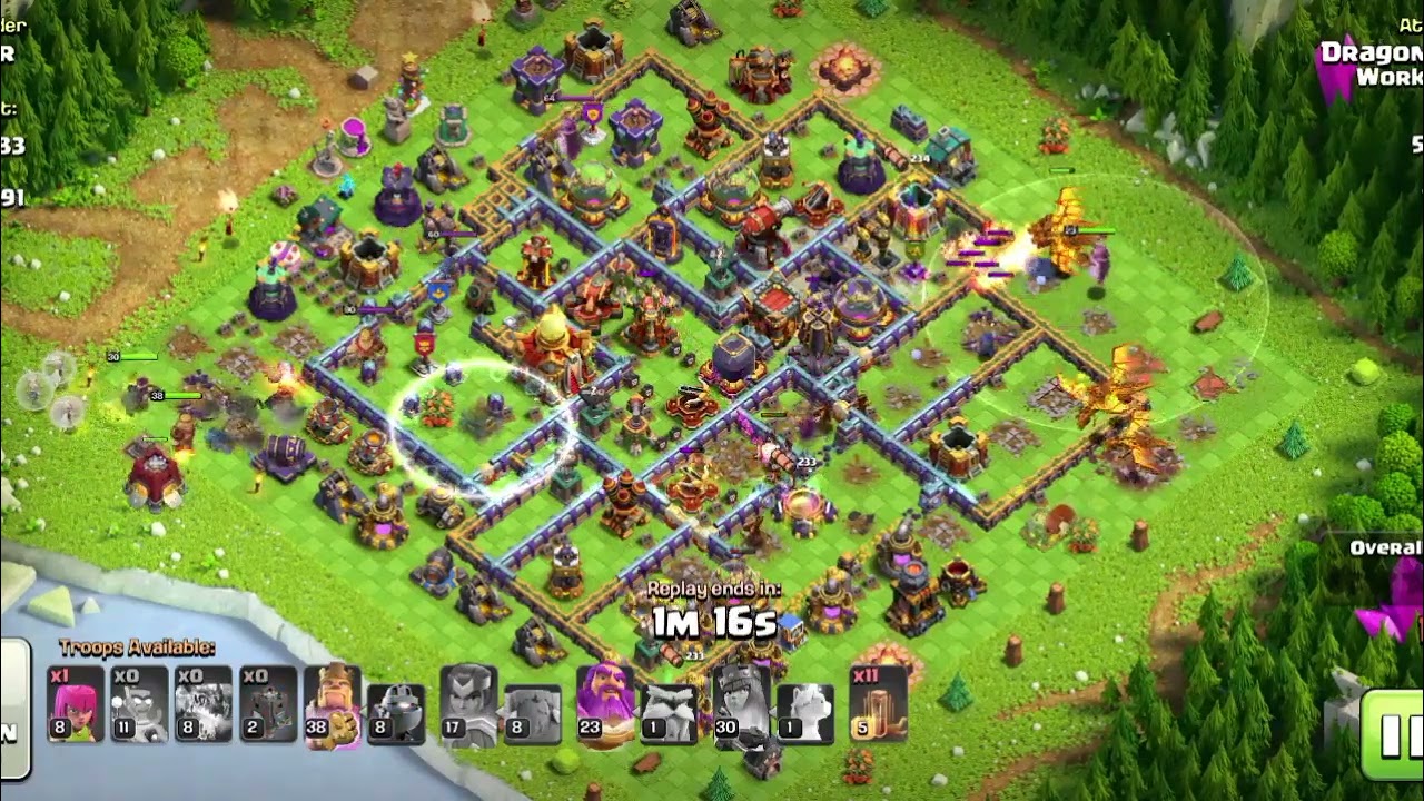 Super Dragon vs TH 16 coc gameplay 