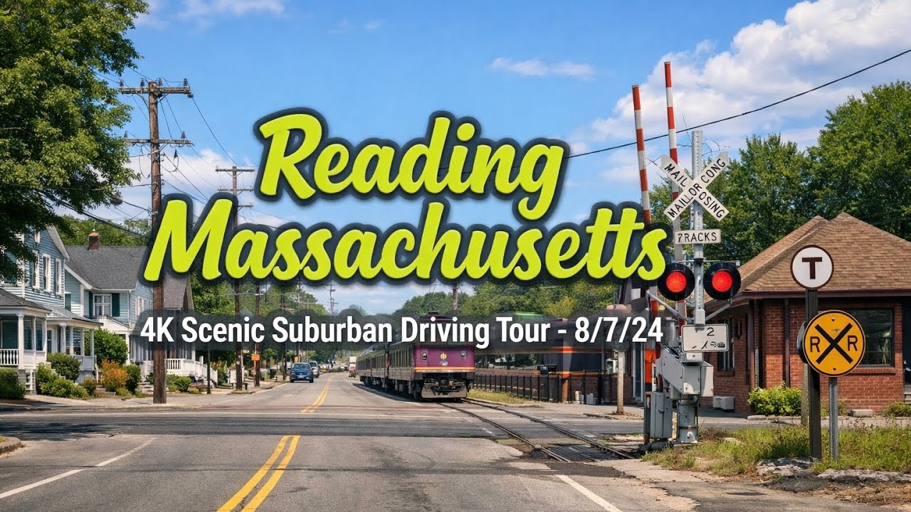 🚖 Reading Massachusetts | 4K Scenic Suburban Driving Tour - 8/7/24