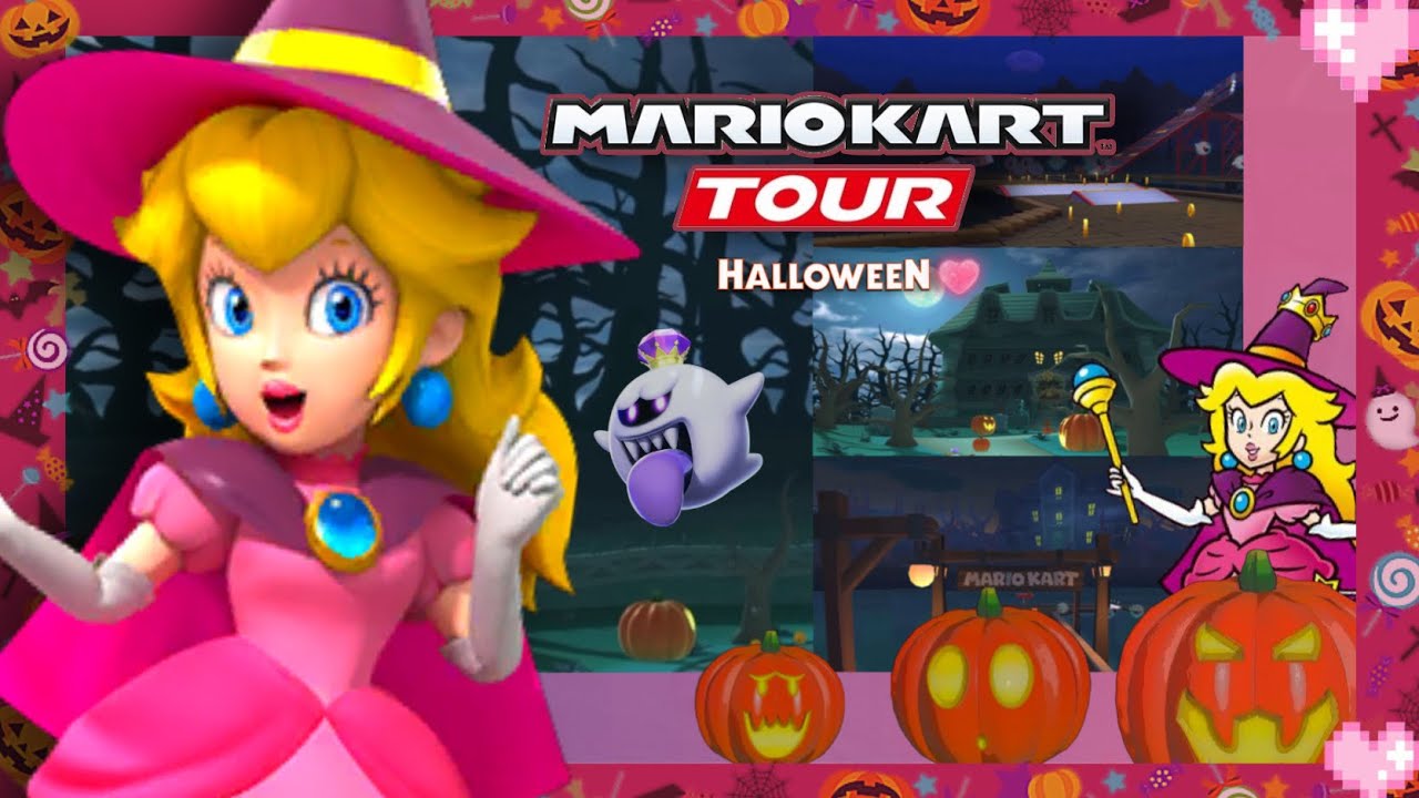 💗 Mario Kart Tour  (Halloween tour) Peach Gameplay 💗