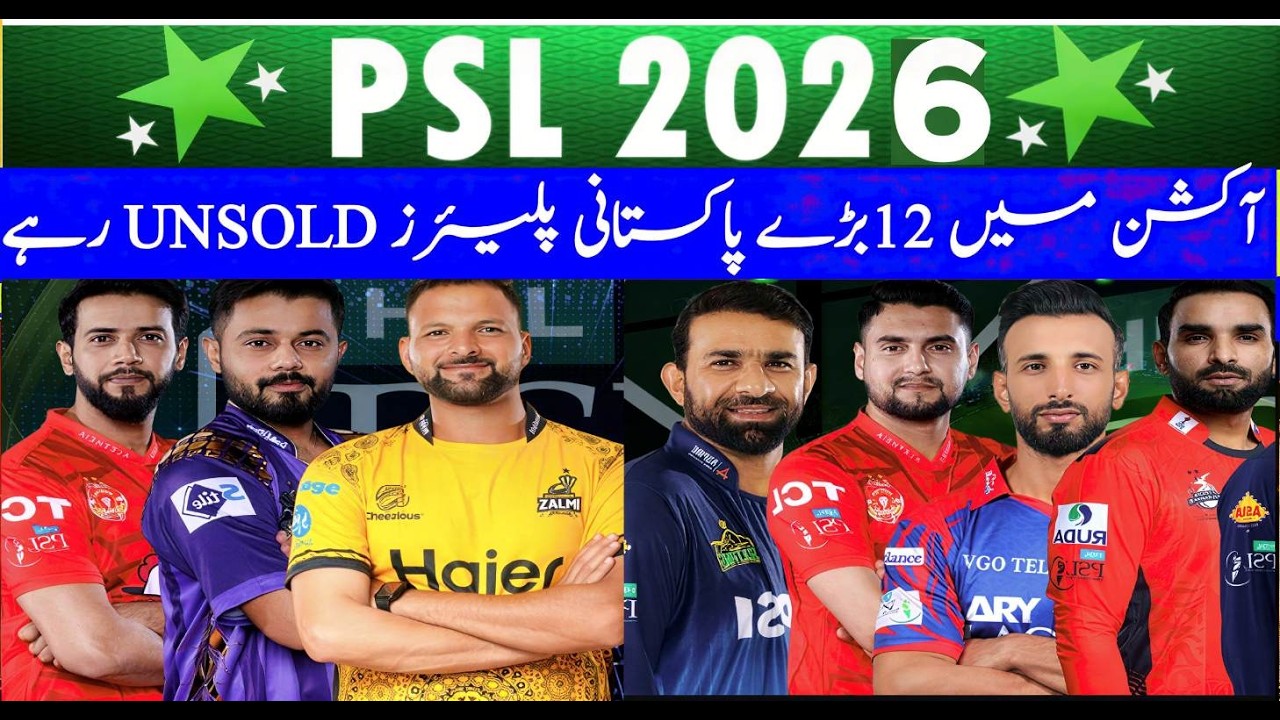 PSL 2026 Action Shock! 12 Big Pakistani Players Unsold |Full Analysis|12 Big Players Unsold Psl 2026