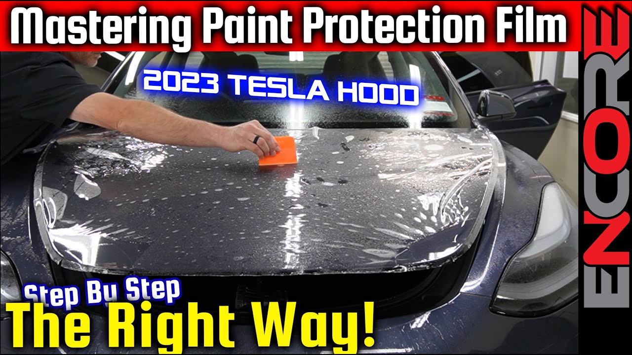 Как правильно установить защитную пленку PPF на капот Tesla Model 3 — руководство по самостоятель...