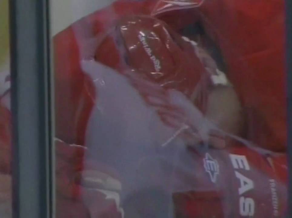 NHL Playoffs - Johan Franzen's Injury (April 16 2011)