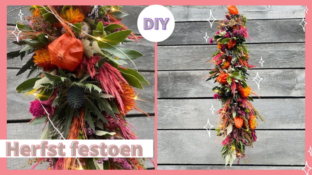 Herfst festoen 🍁🌸+ Winnaar | Cursus Bloemschikken #115 | Carlein Tukkers