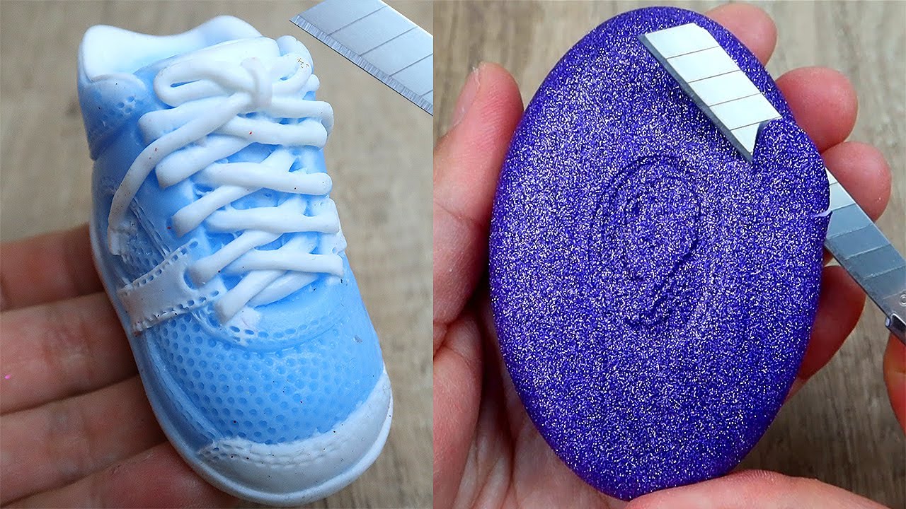 Relaxing Soap Carving ASMR. Satisfying Soap and lipstick cutting. Corte de jabón - 375