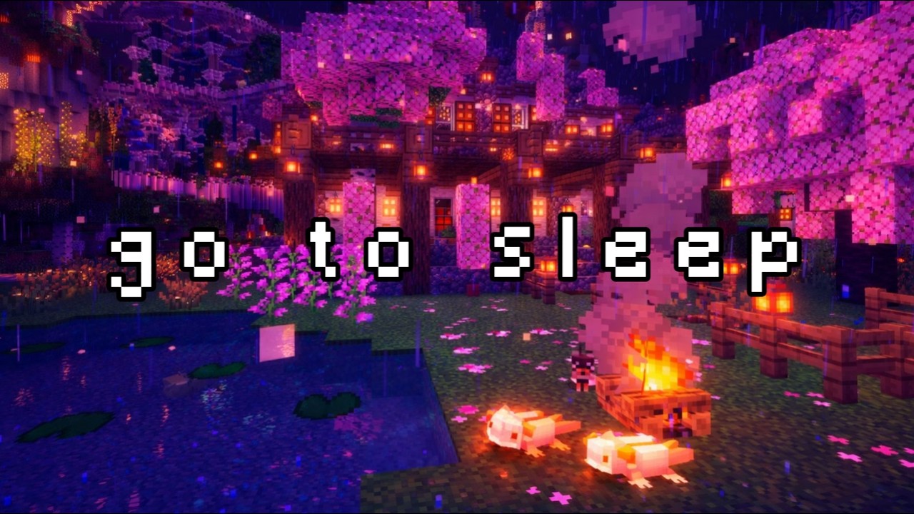 go to sleep | 8 Hours Minecraft Music + Rain (Cozy Sleep Ambience)