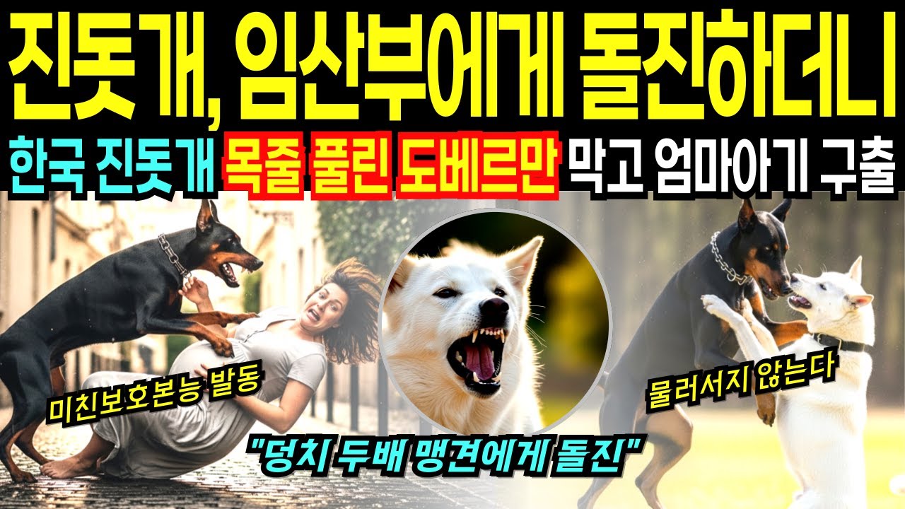 한국 진돗개 임산부 공격하는 맹견 제압하고 엄마, 아기 모두 구해 프랑스 전역 발칵 [해외감동사연]