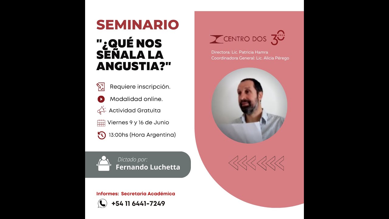 Seminario breve: ¿Que nos señala la angustia?