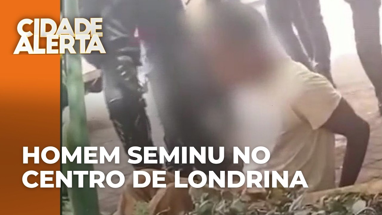 Homem é flagrado com as partes íntimas de fora no centro de Londrina; GM prendeu rapaz