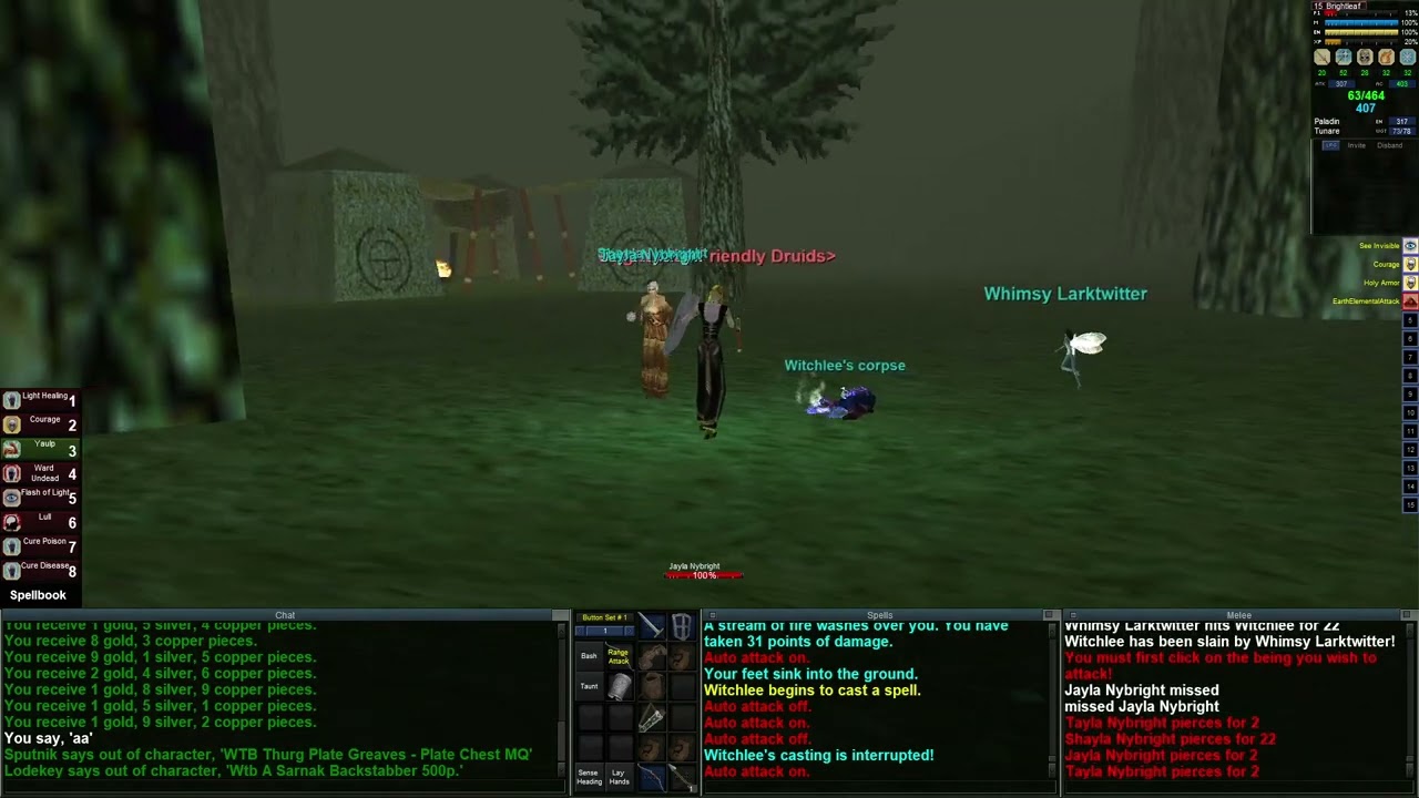 EverQuest P99 Red Server Paladin - First PvP Encounter!!  Thank you so much Witchlee!!!