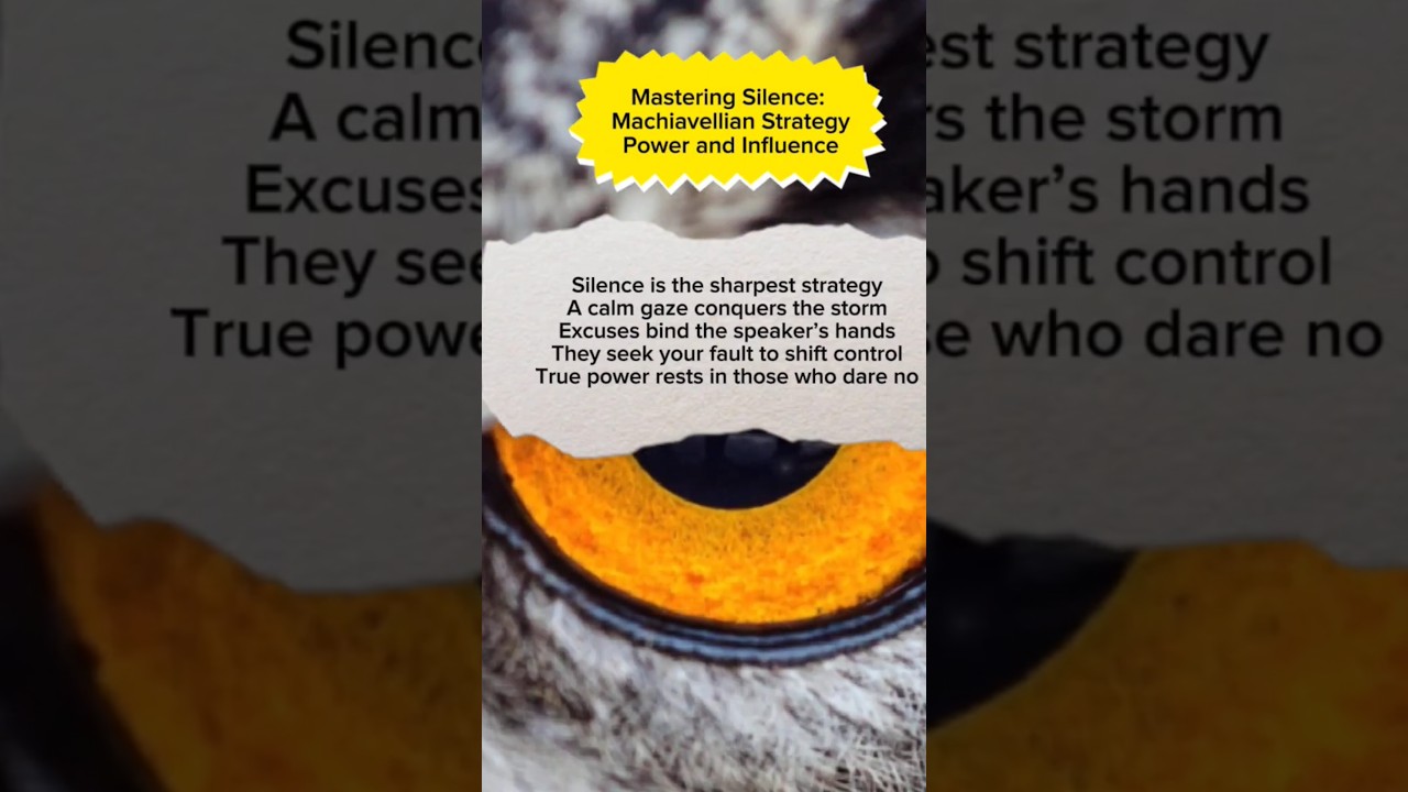 Mastering Silence: A Machiavellian Strategy for Power and Influence #MachiavellianWisdom
