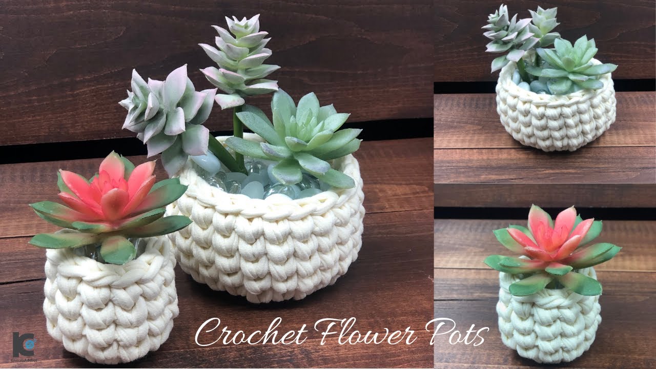 Crochet flower pots ( Mini and Basic size )