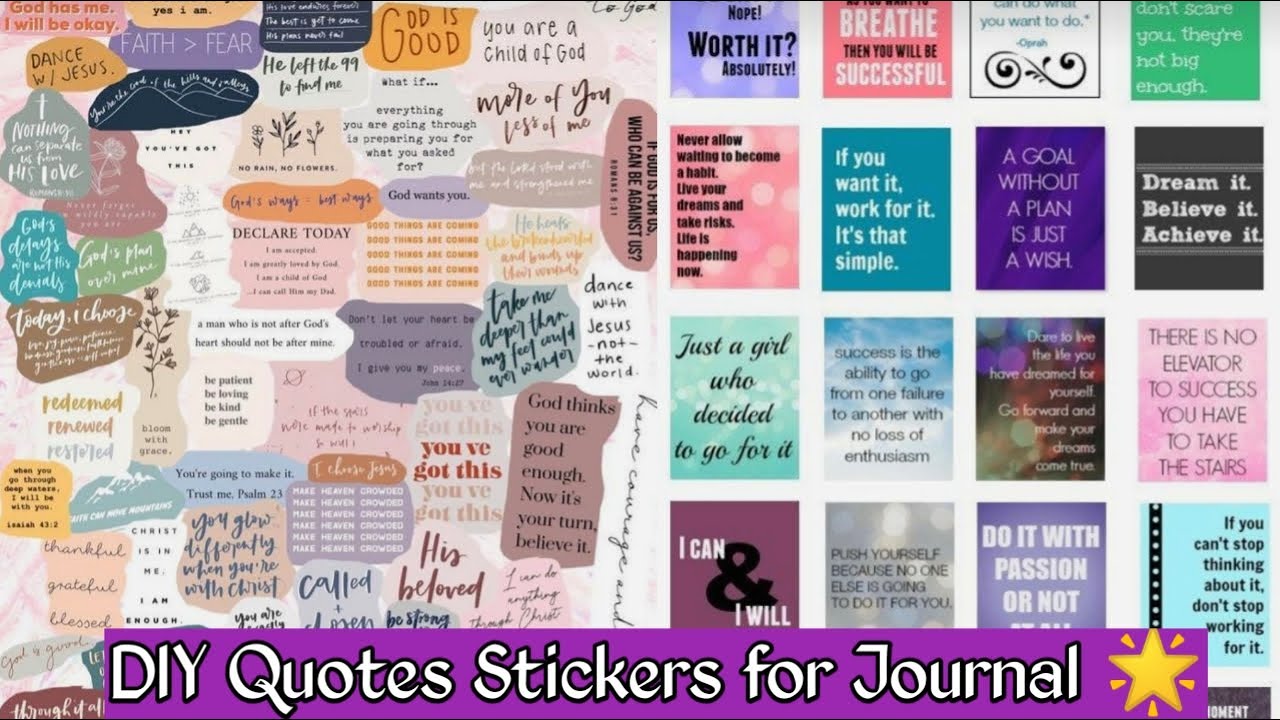 How to make Quotes Stickers for Journal 🌟 DIY Journal supplies at home #craftersworld #journal #diy