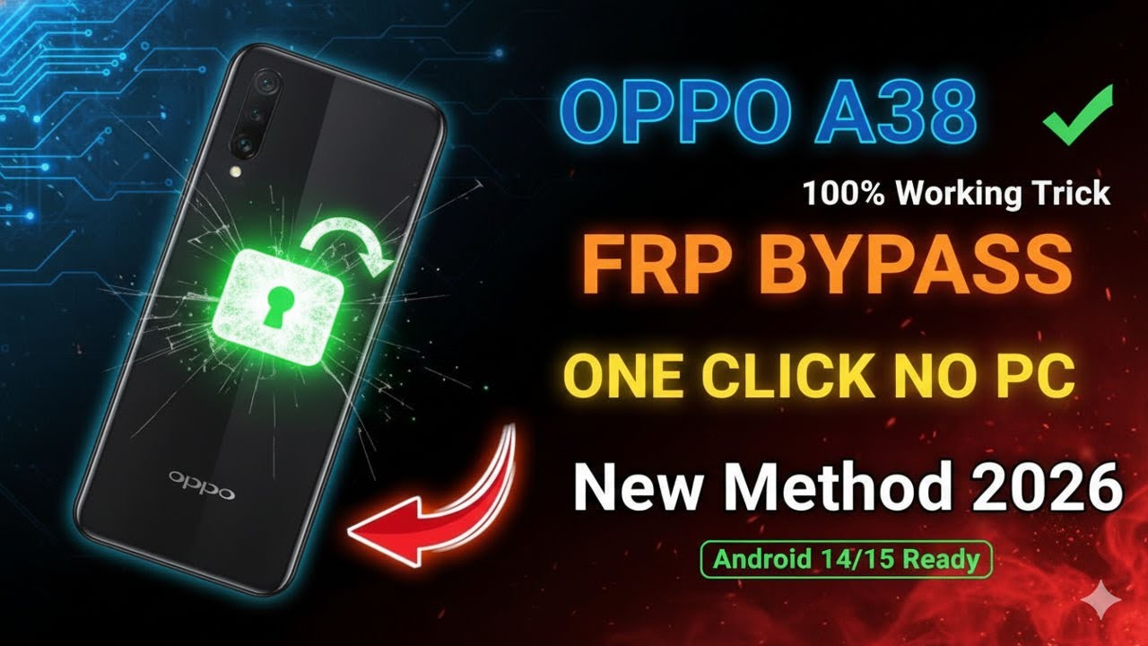OPPO A38 FRP Bypass 2026 | Without PC | Android 14 Google Account Remove