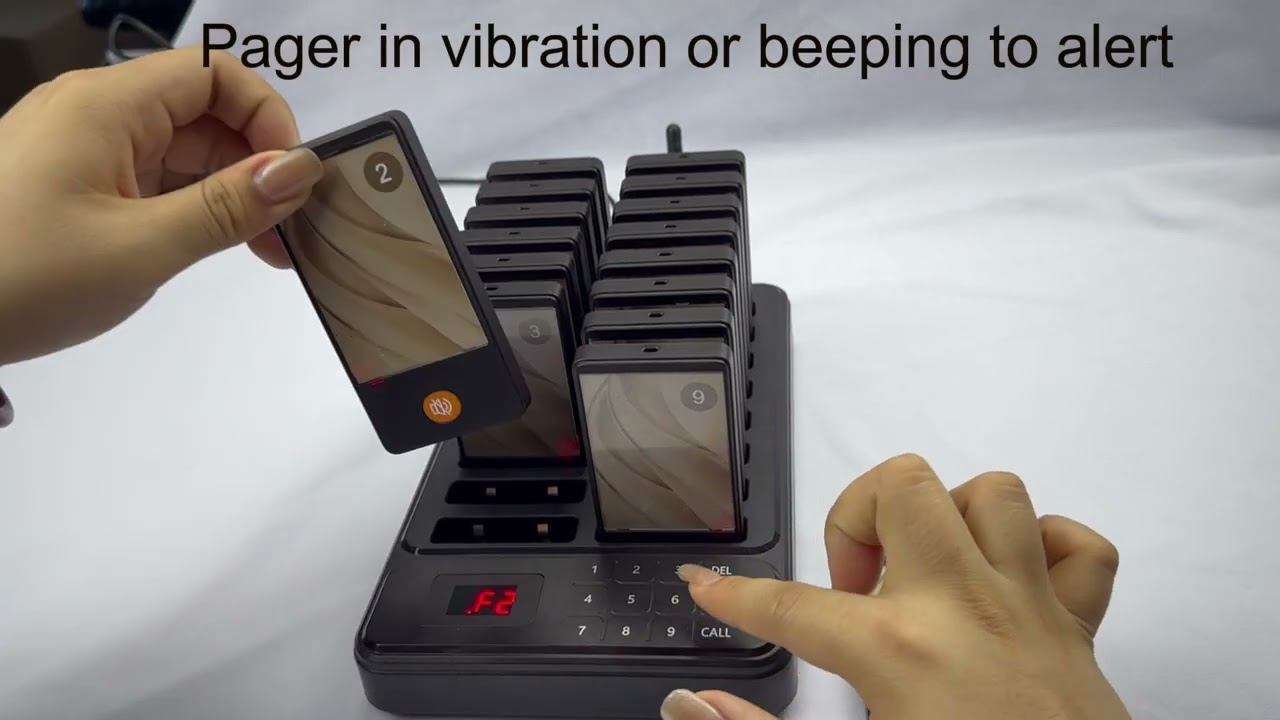 CATEL CTP305 Restaurant Pager System with 16 Pager and 1 Keyboard Transmitter Can Change LOGO freely