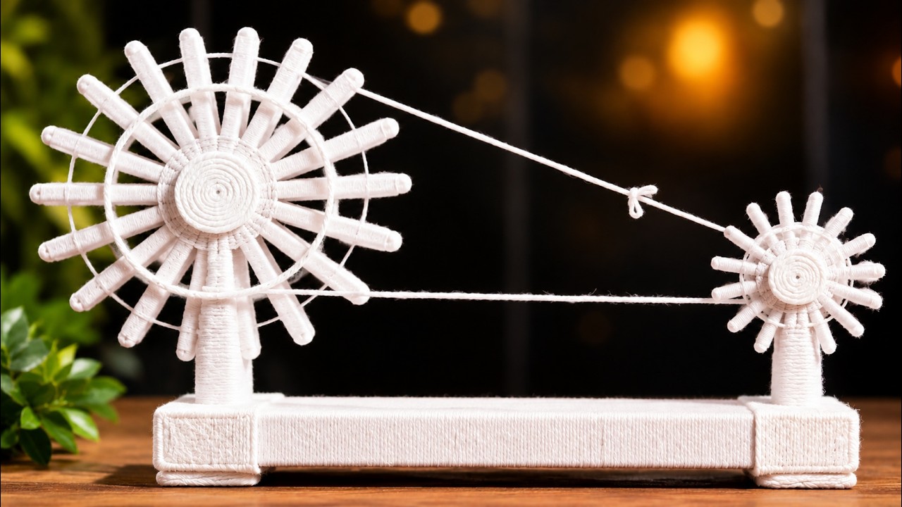 How to make Gandhi Charkha from cardboard | DIY Cardboard Craft ideas for School Project