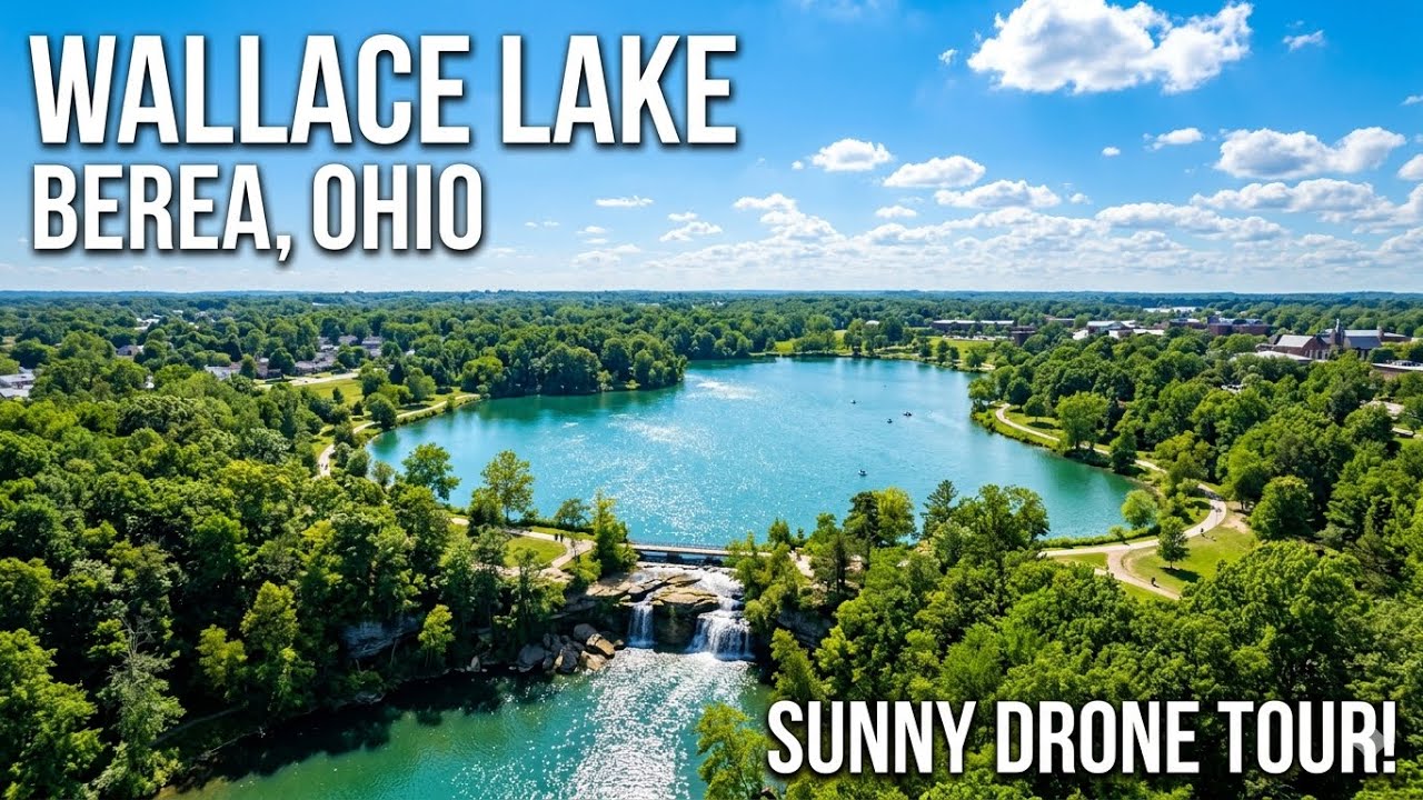 🌲 Wallace Lake Oasis | Drone Tour of Berea Ohio’s Scenic Trails, Water Sports & Picnic Paradise