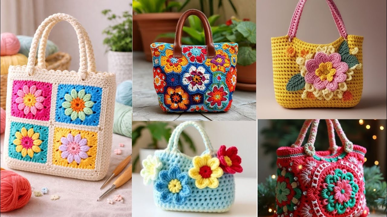 Handmade Floral Crochet Bags – Soft, Stylish & Unique | Aesthetic Crochet Flower Bags | ladyloops