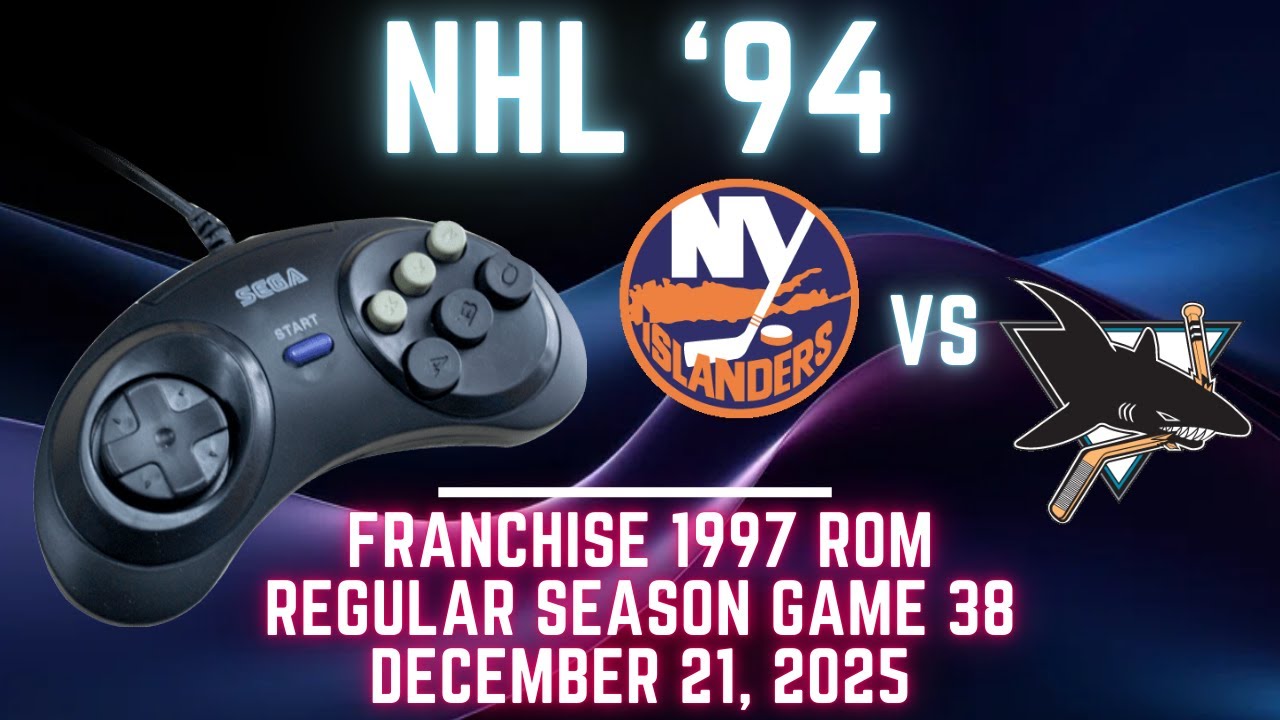 NHL '94 Franchise League (1997) - Islanders (FLAnatic) at Sharks (Len) {Genesis} - Game 38