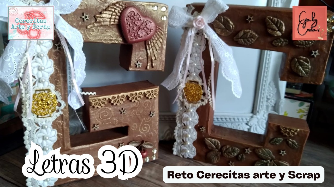 Como hacer letras 3D de cartón para decorar tu taller de manualidades, #reusandoando  *Gaby Cositas*