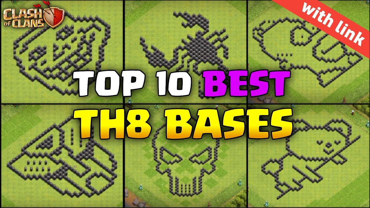 Top 10 Best TH8 Funny/Troll/Art Bases 2024 | Town Hall 8 Best Artistic Bases Copy Link