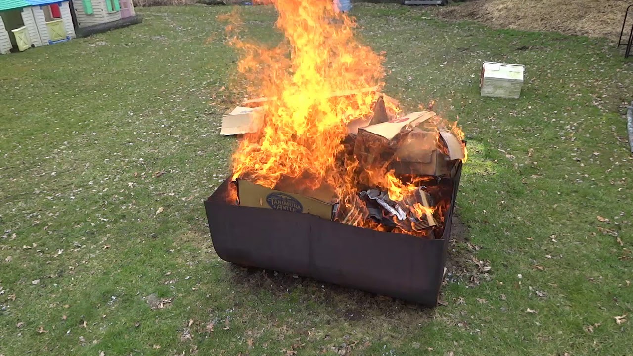 burning cardboard at homestead