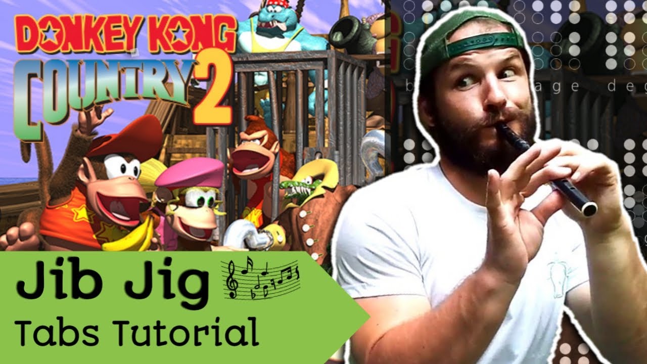 JIB JIG - Donkey Kong Country 2 - TIN WHISTLE TABS TUTORIAL AND COVER