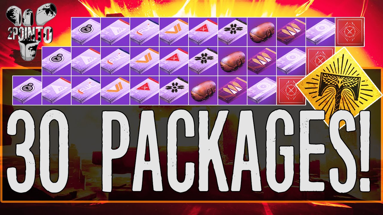 Destiny: OPENING 30 PACKAGES - RISE OF IRON PACKAGE OPENING (VANGUARD, CRUCIBLE, FACTION + MORE)