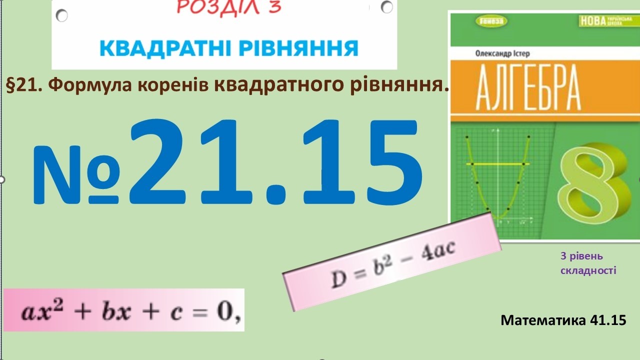 Істер Вправа 21.15 Алгебра 8 (Математика8 № 41.15 )НУШ-2025