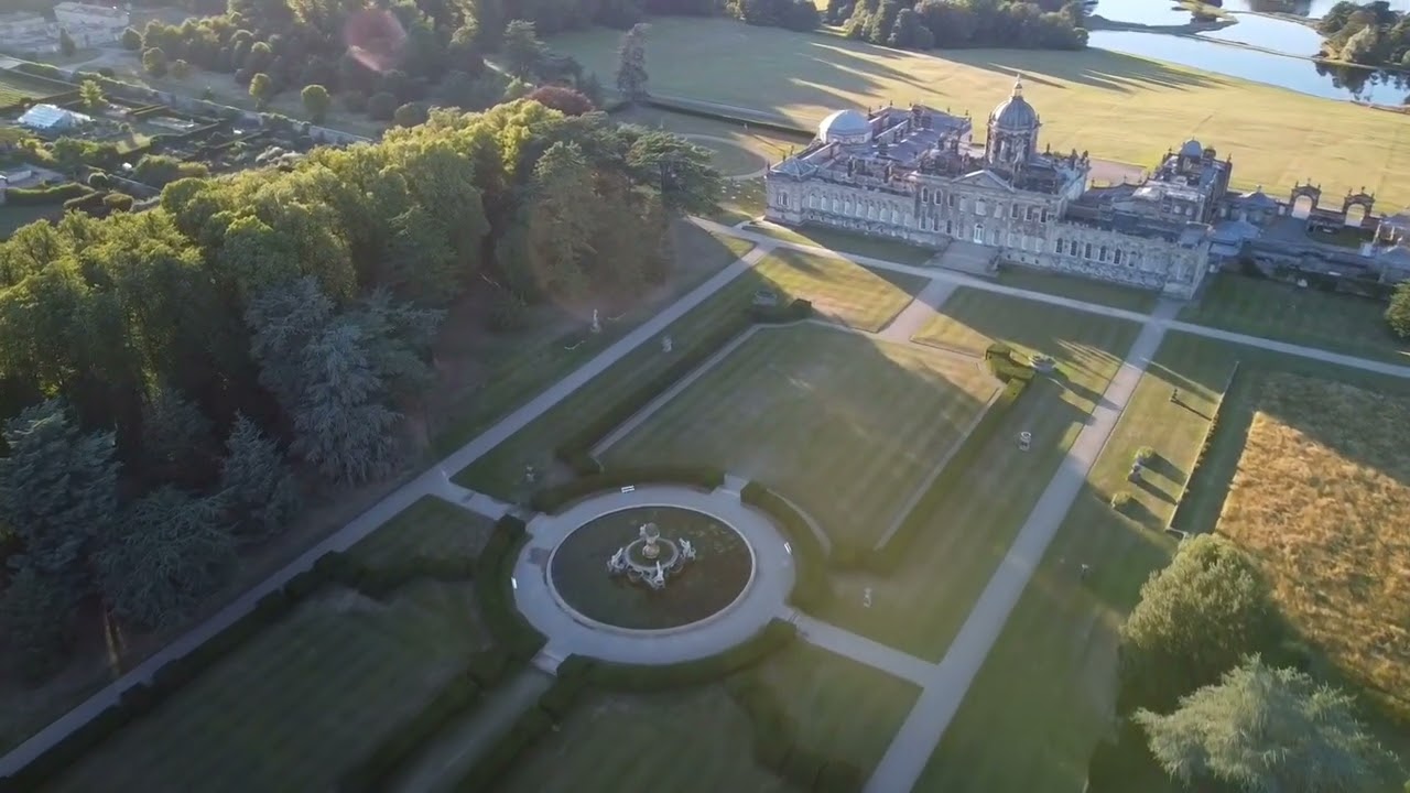 Drone Flight: Castle Howard.  North Yorkshire. England.
