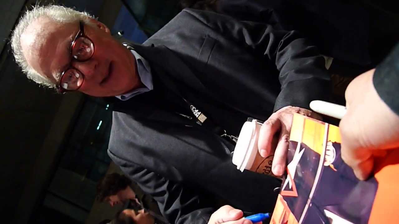 Barry Levinson promoting The Bay signing autographs at NY Film Festival