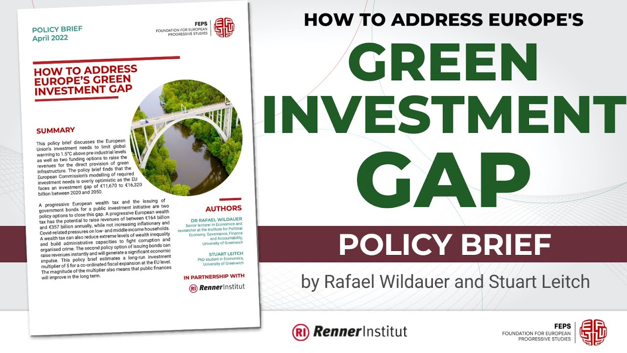 Dr. Rafael Wildauer: How to address Europe&rsquo;s Green Investment Gap?