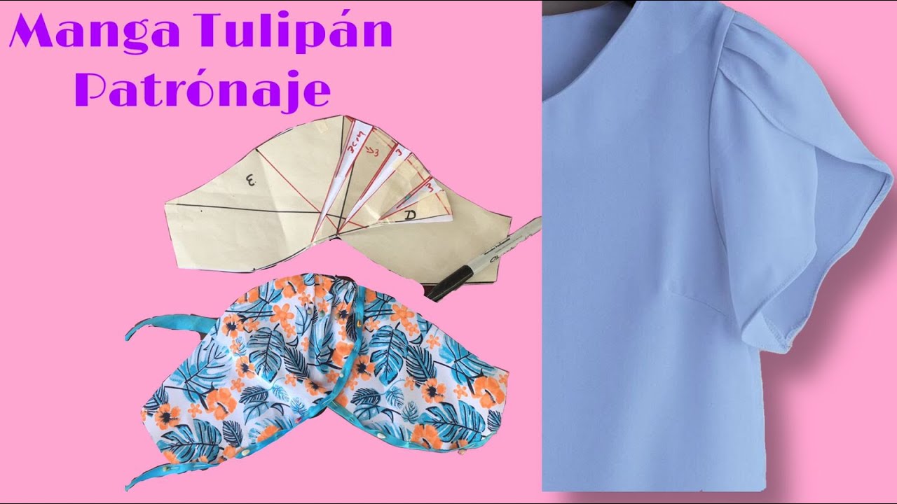 MANGA TULIPÁN  Patronaje  Completo Paso a Paso
