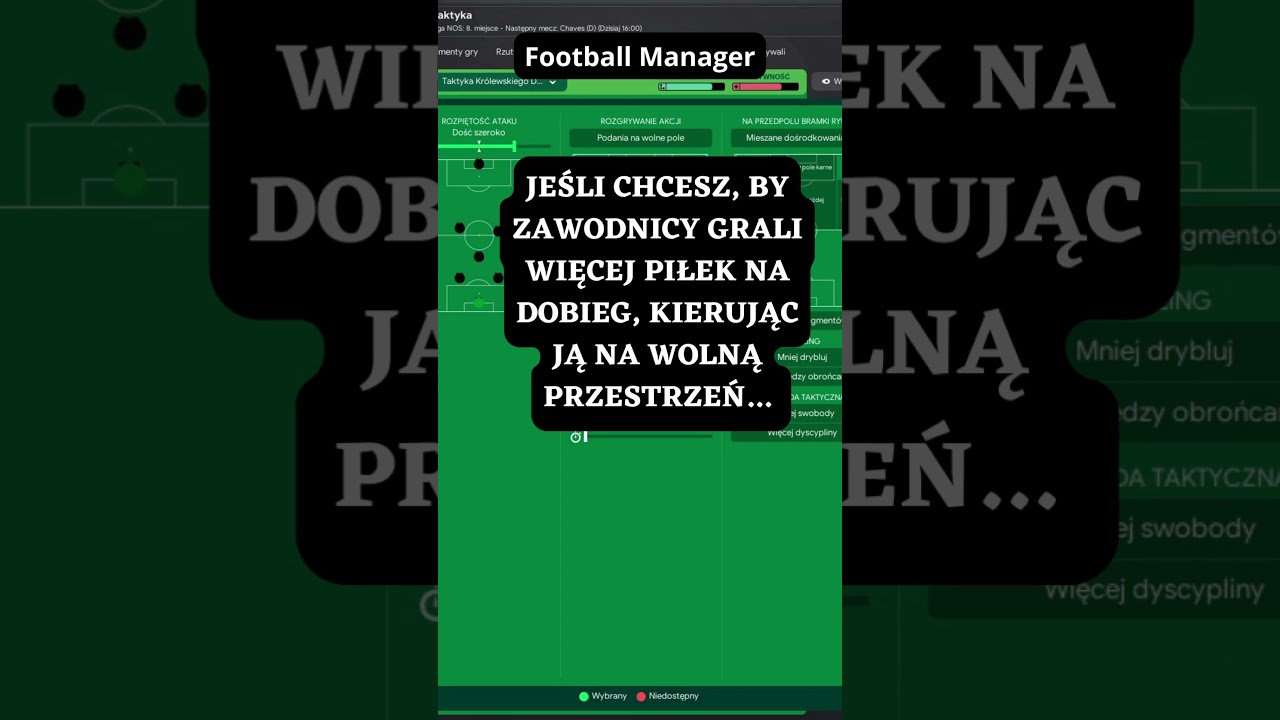 Jak rozgrywać akcje na wolne pole?  Football Manager 2024 przewodnik po taktyce.