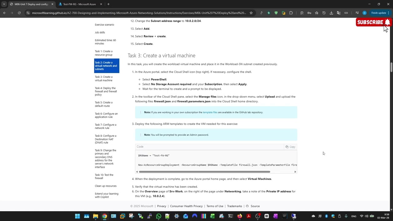 Deploy and configure Azure Firewall using the Azure portal #networkengineer