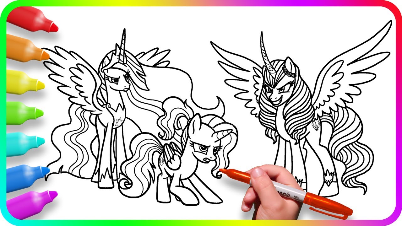 MY LITTLE PONY Coloring Pages. How to draw My Little Pony. Easy Drawing Tutorial Art. MLP Coloring