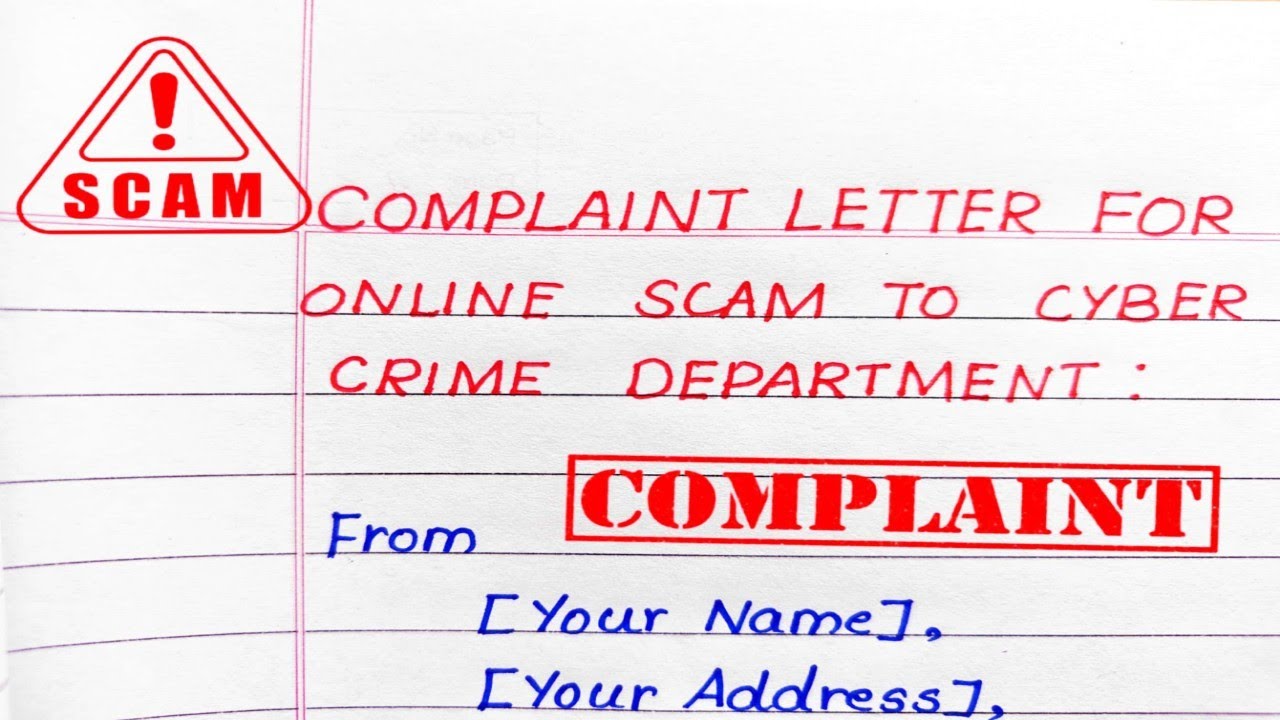 Complaint Letter for Online Scam to Cyber Crime Department || Online Scam Complaint