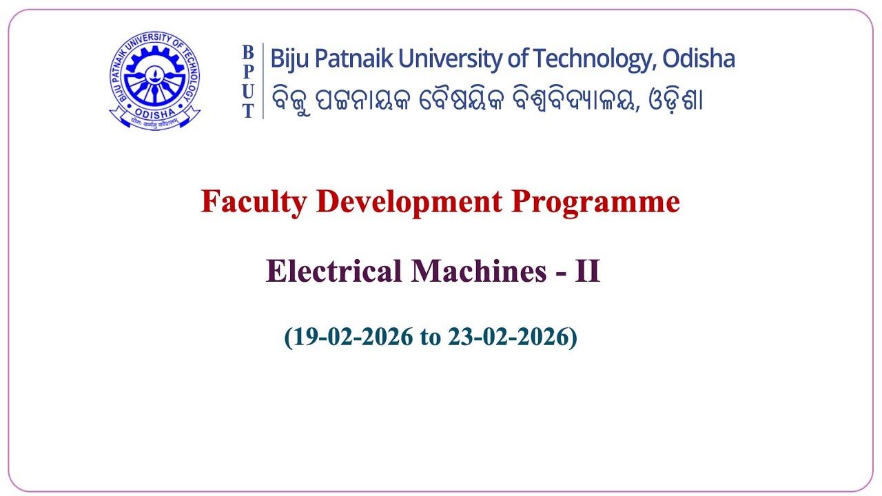 Session-2 of Faculty Development Programme on Electrical Machines - II on 19.02.2026