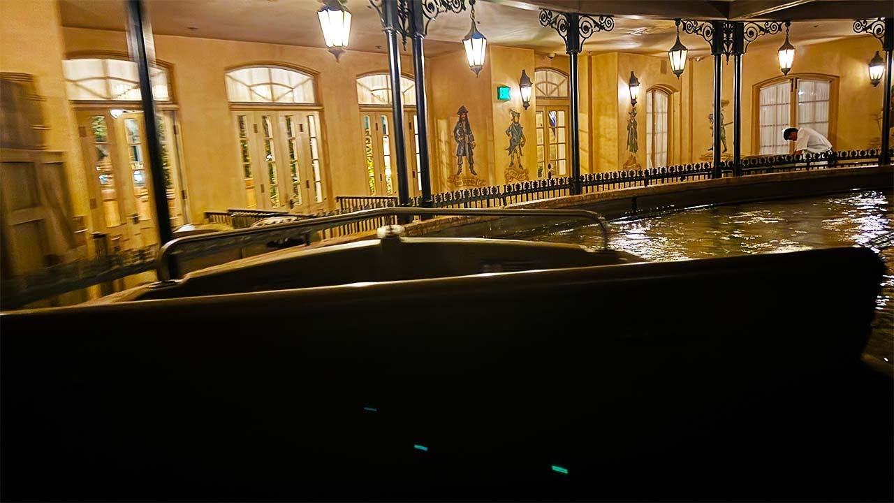 Last boat of the night on Pirates of the Caribbean at Disneyland
