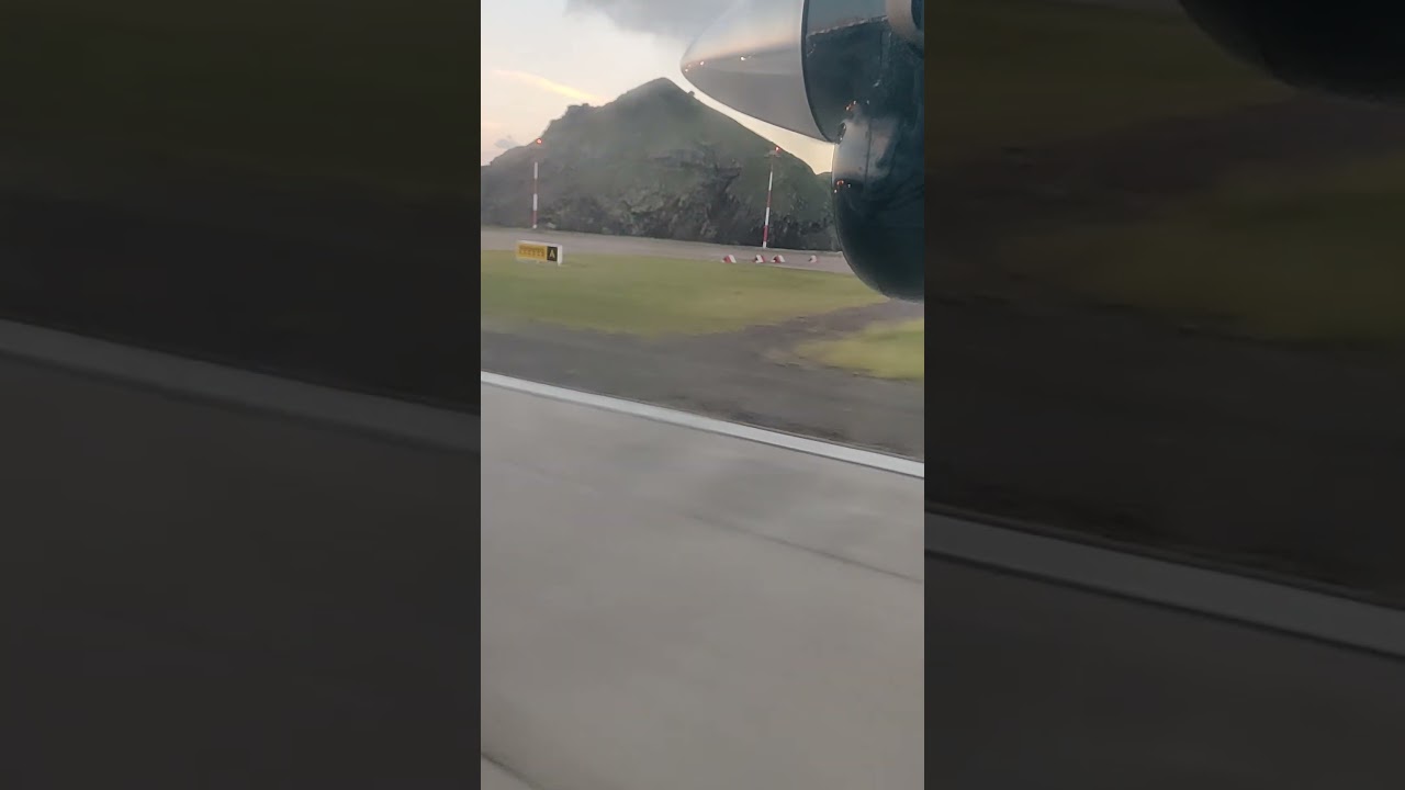 Take-off from Saba airport (IATA: SAB / ICAO TNCS) with Twin Otter [March 2024].