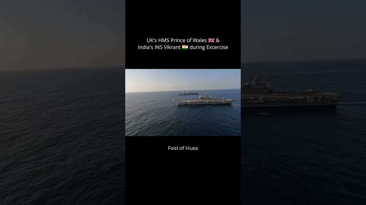 INS Vikrant of India and HMS Prince of Wales of UK during Exercise #india #indian #uk #navy