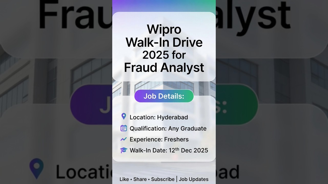 wipro walkin drive for fraud analyst hyderabad