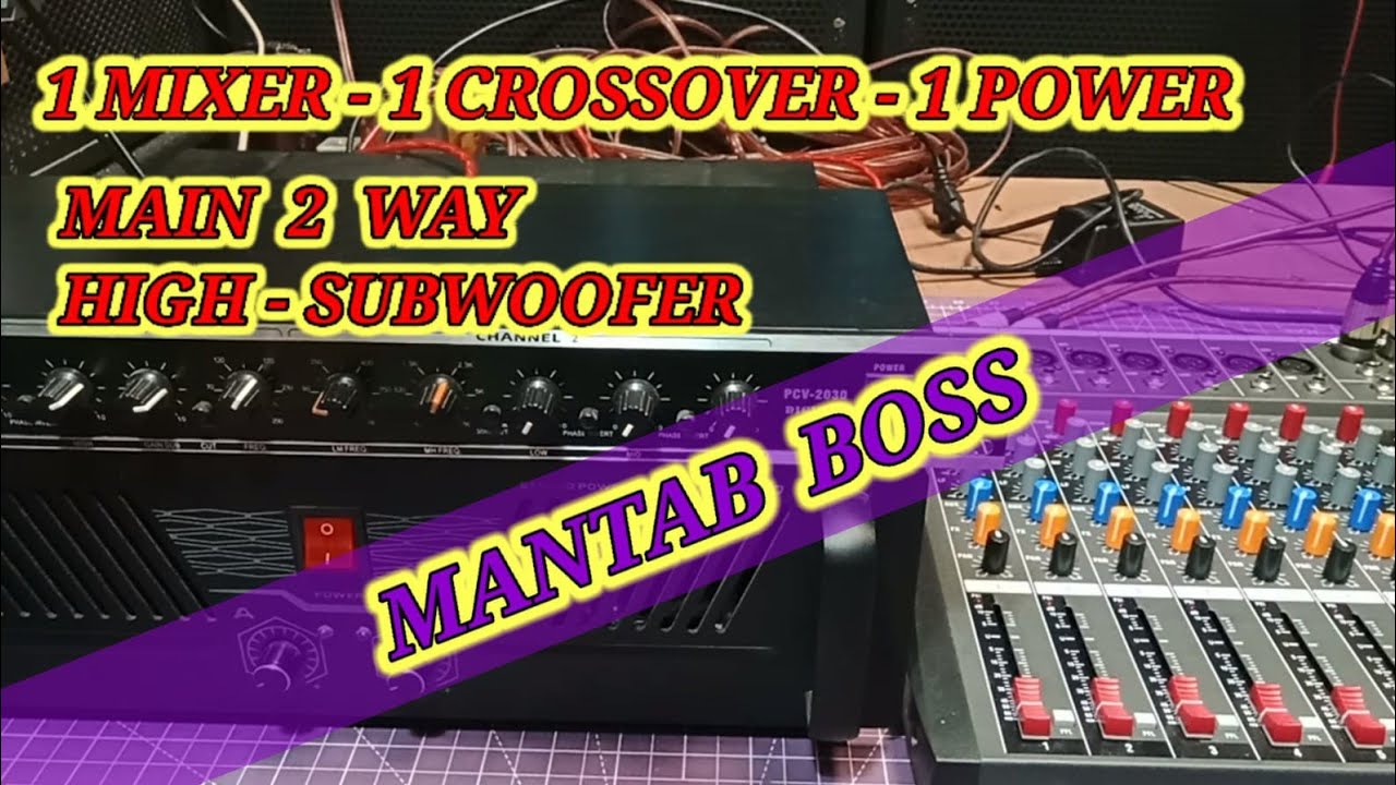 cara sambung mixer Crossover dan satu power subwoofer #SUBWOOFER  #tutorial