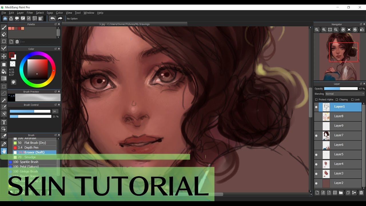 [MediBang] Semirealism Skin Tutorial