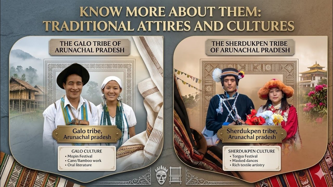 Traditional attires of Galo tribe & Sherdukpens tribe of Northeast india. #arunachalpradesh.