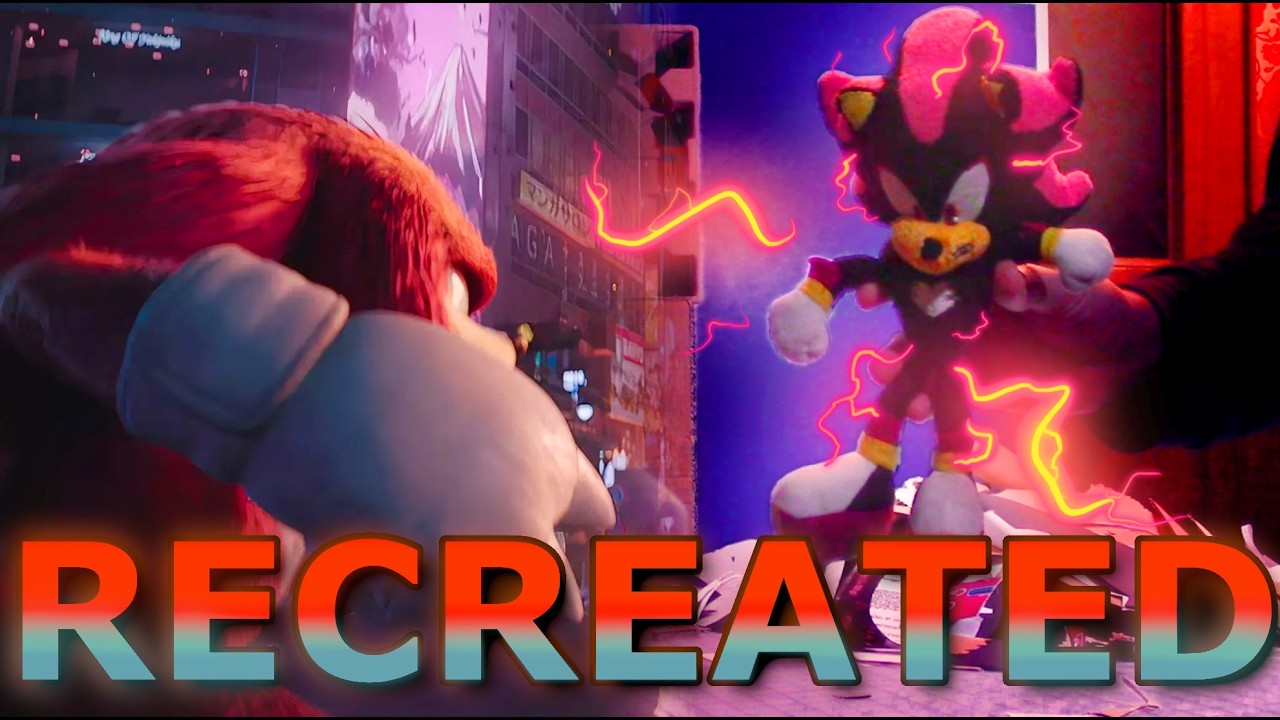 Sonic the hedgehog 3 Team Sonic VS Shadow RECREATED with Plushies