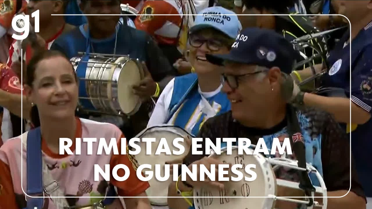 Escolas de samba do Rio uniram as baterias e entraram no Guinness