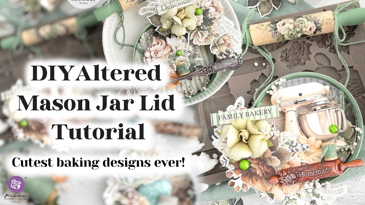 Stir Up Some Fun with this DIY Altered Mason Jar Lid Tutorial Using The Home Baker Collection