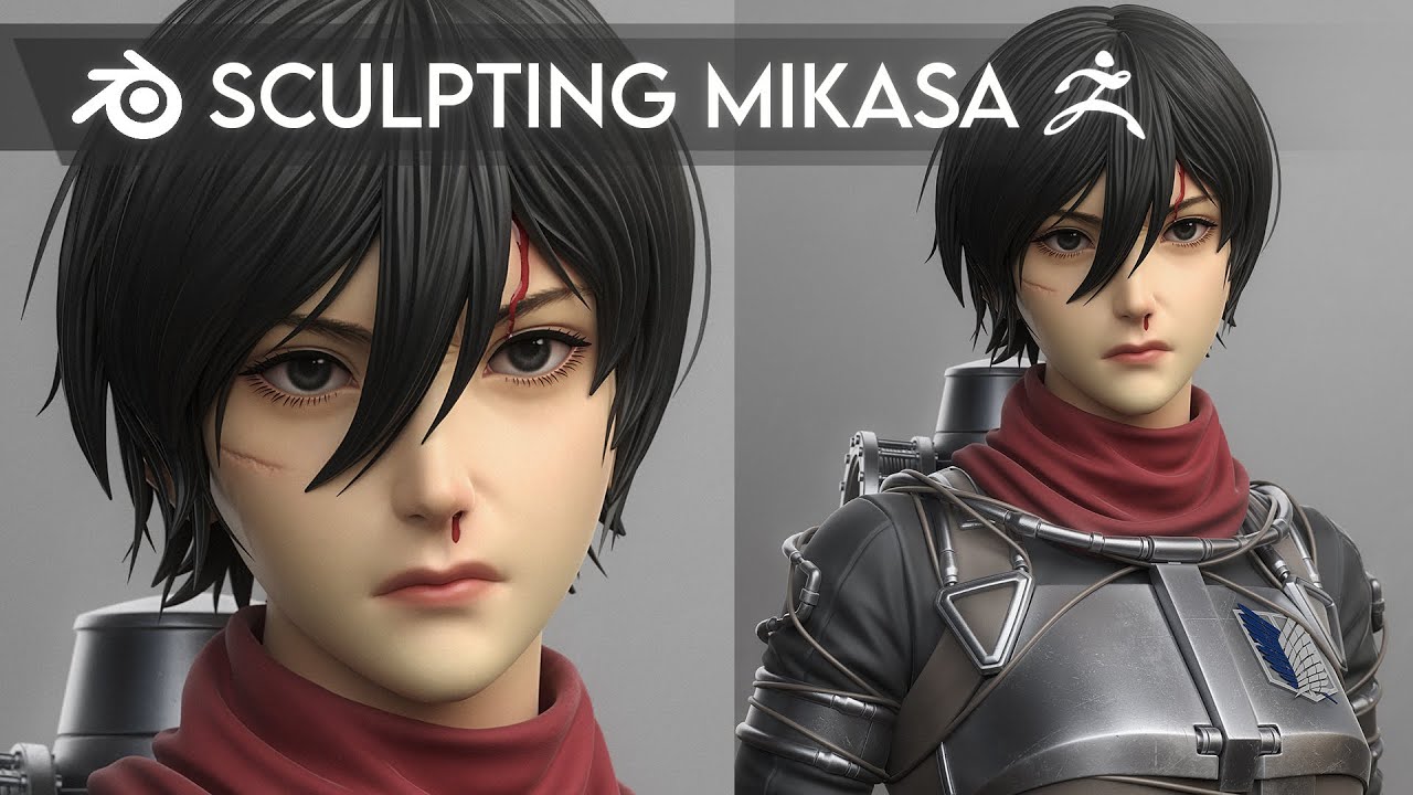 Sculpting Mikasa Ackerman Process Timelapse