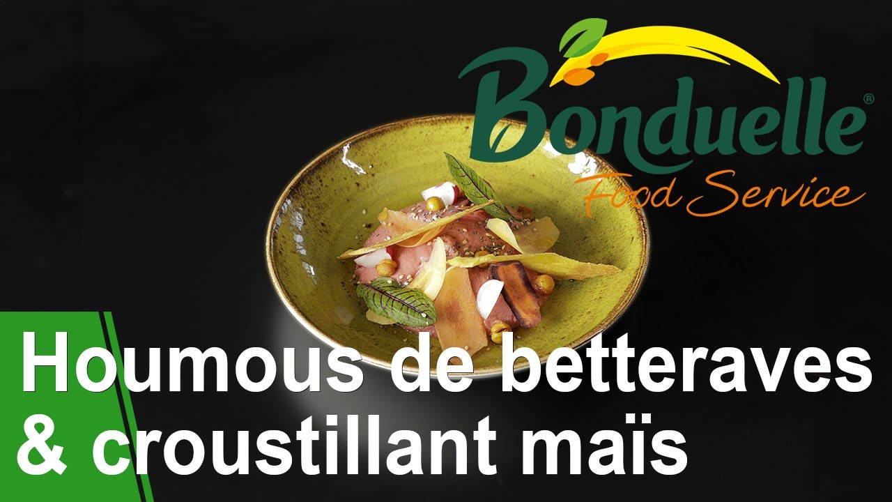 Houmous de betteraves et croustillant maïs