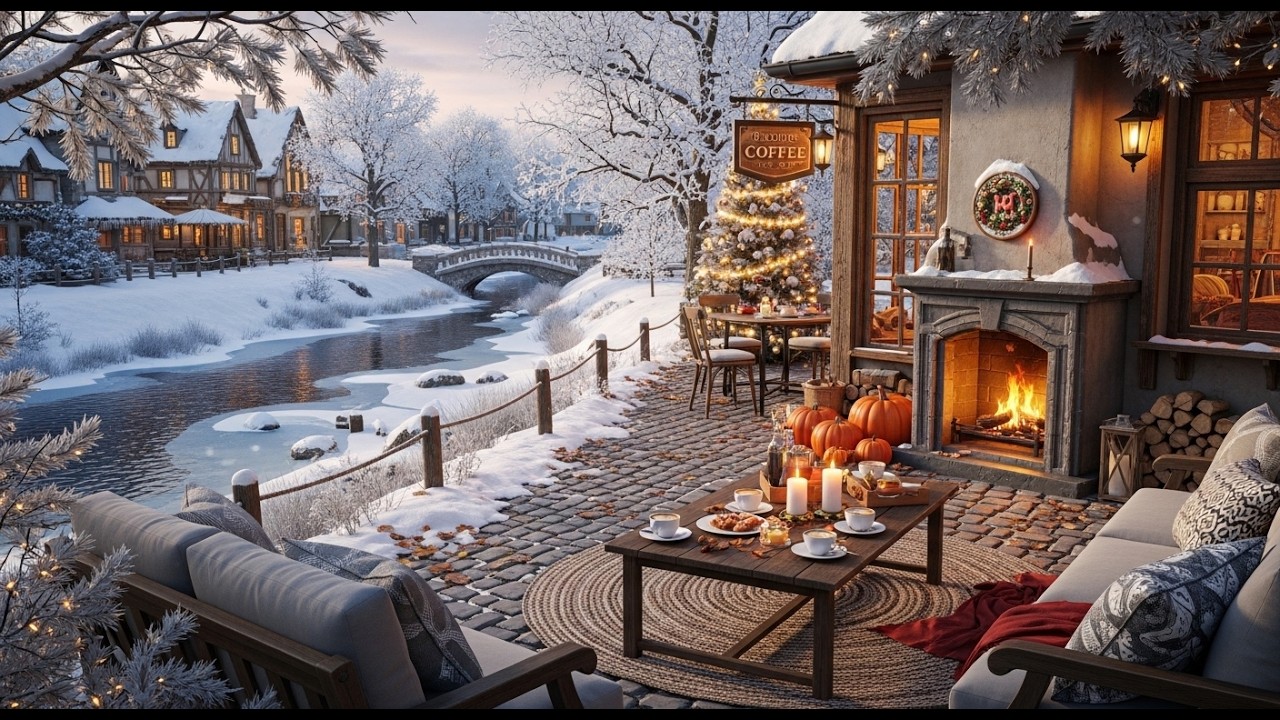 Smooth Winter Jazz ❄ Cozy Porch Ambience for Stress Relief and Calm Working Sessions